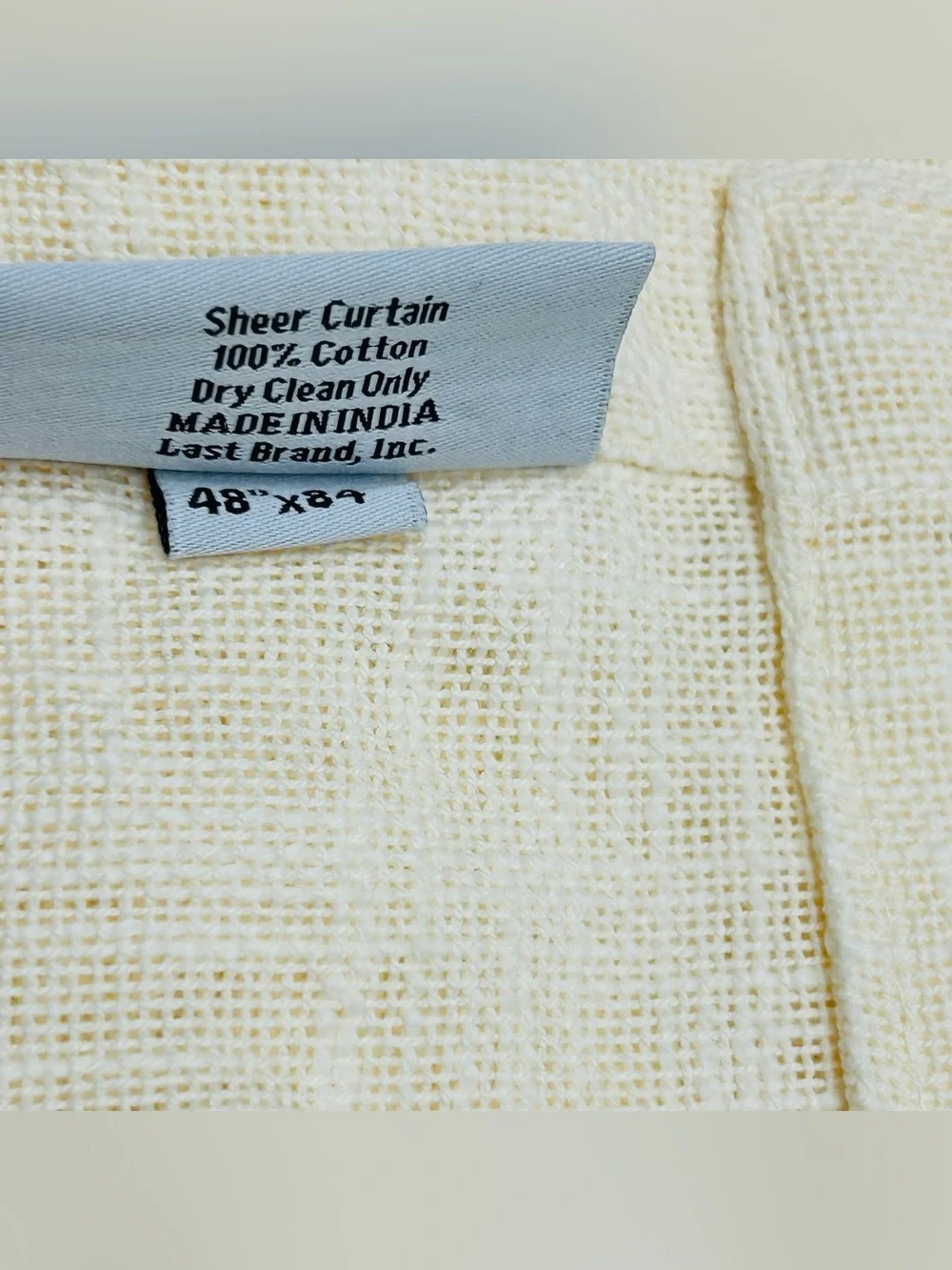 NWOT QUINCE Set Of 2 48x84 Cotton Sheer Curtains Ivory 9312